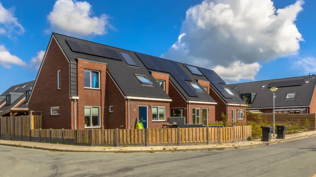 New build residential homes on a modern housing development
